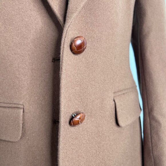 Vintage Lauren Ralph Lauren Wool Cashmere Brown Blazer Jacket 4 - Picture 2 of 8